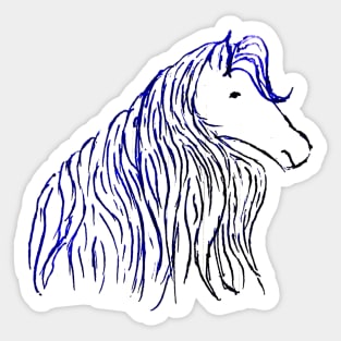 blue horse Sticker